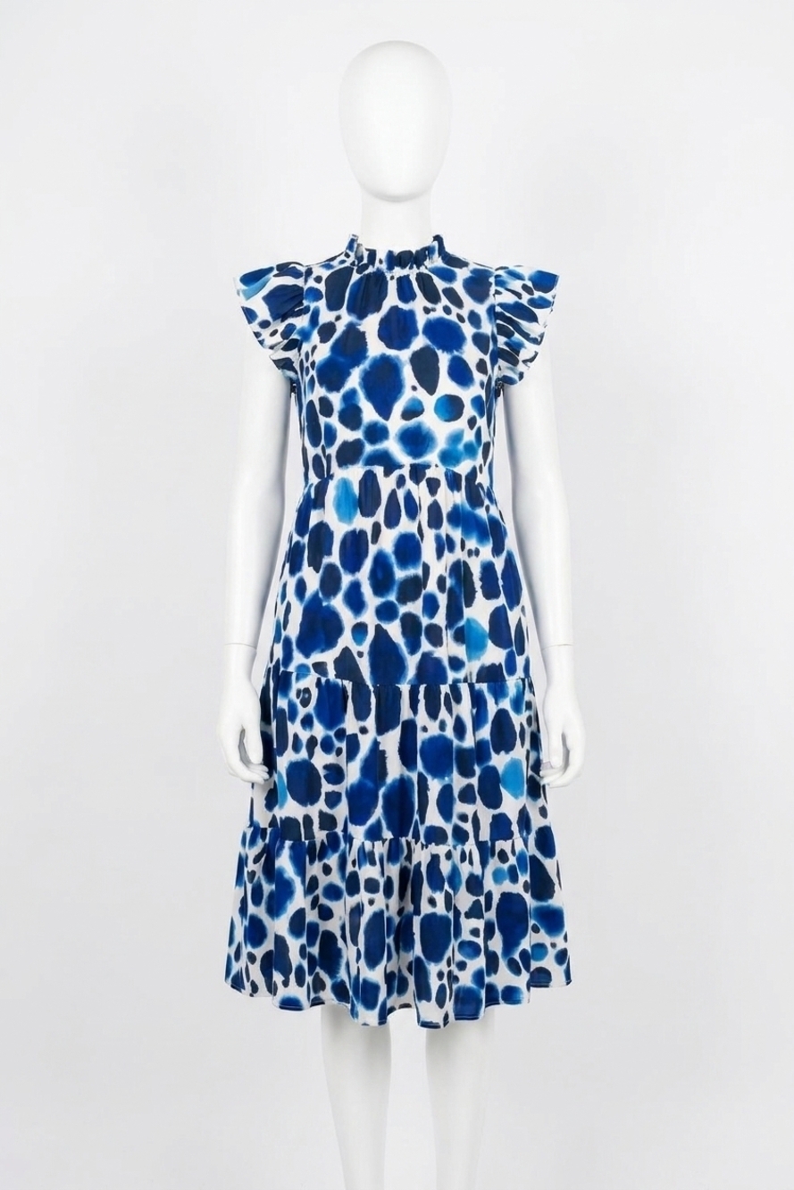 NEW PINCH santorini midi dress in navy multi